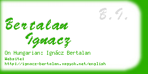 bertalan ignacz business card
