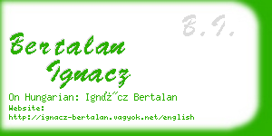 bertalan ignacz business card